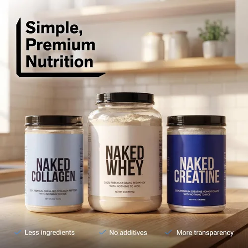 Miniatura 8 de NAKED Proteína de suero de vainilla 1 libra, solo 3 ingredientes, proteína de suero 100% natural de vacas alimentadas con pasto + vainilla + azúcar