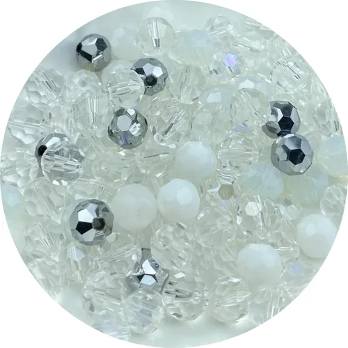 Miniatura 7 de 200 cuentas redondas de cristal de vidrio de 6mm, cuentas espaciadoras facetadas redondas para hacer joyas, pulseras, aretes, collares, campanillas