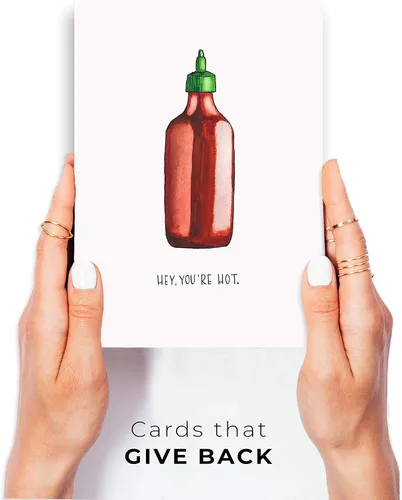 Miniatura 2 de Wunderkid Hey You're Hot - Tarjeta divertida para el día de San Valentín, tarjeta de cumpleaños de amor para él, su novio y novia