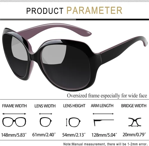 Miniatura 162 de Joopin Lentes de sol de gran tamaño para mujer, polarizados, grandes, para conducción, protección UV, grandes sombras