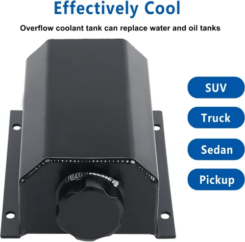 Miniatura 7 de Tanque de desbordamiento de refrigerante universal LokoCar Depósito de radiador de refrigerante Expansión 2L de aluminio negro
