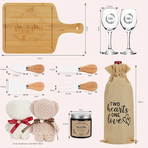 Miniatura 6 de Regalos de boda para parejas 2026, regalos para parejas, regalo de novia, regalo de recién casados, regalo de señor y señora, cesta de vela de bambú