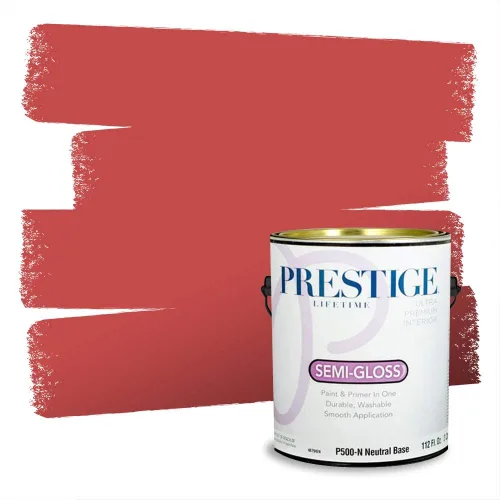 Miniatura 458 de Prestige Paints Pintura exterior e imprimación en uno, 1 galón, plano, coincidencia comparable de Valspar* Amber Rose*