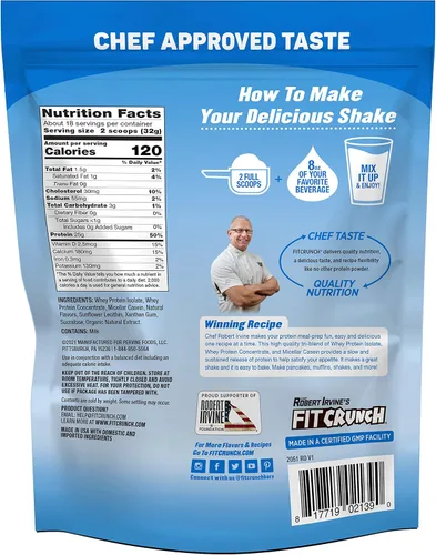 Miniatura 3 de Fitcrunch Mezcla triple de proteínas Diseñado por Robert Irvine Con tecnología Mixability, libre de gluten, soya y sin OMG, Vainilla, 1