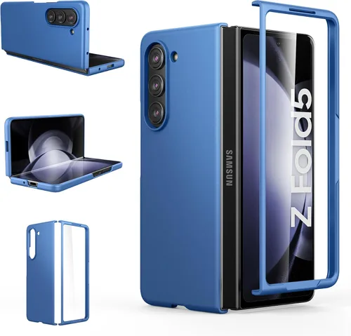 Miniatura 17 de Foluu Funda Slim Fit para Samsung Galaxy Z Fold 5, con protector de pantalla frontal integrado, cubierta protectora de PC mate ultradelgada