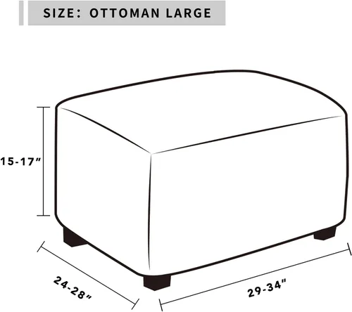Miniatura 6 de Easy-Going Funda para Otomán Elástica 100% Doble Impermeable Rectangular Plegable Taburete de Almacenamiento Protector de Muebles Funda Suave