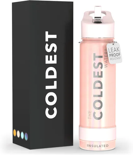 Miniatura 7 de Coldest - Botella para agua con tapa que incluye pajilla, térmica y metálica (acero inoxidable), para hombres y mujeres, color morado