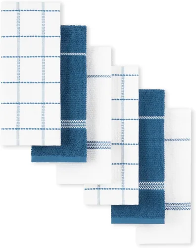 Miniatura 12 de Martha Stewart Modern Waffle - Juego de 6 toallas de cocina de gofres, color gris, 16 x 28 pulgadas