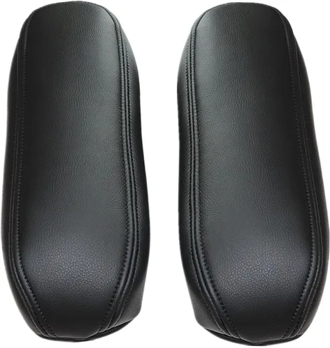 Miniatura 8 de NLQR 2 piezas fundas de repuesto para reposabrazos de asiento de cuero negro compatibles con Ford F150 F250 F350 F450 F550 Excursion 1999 2000 2001