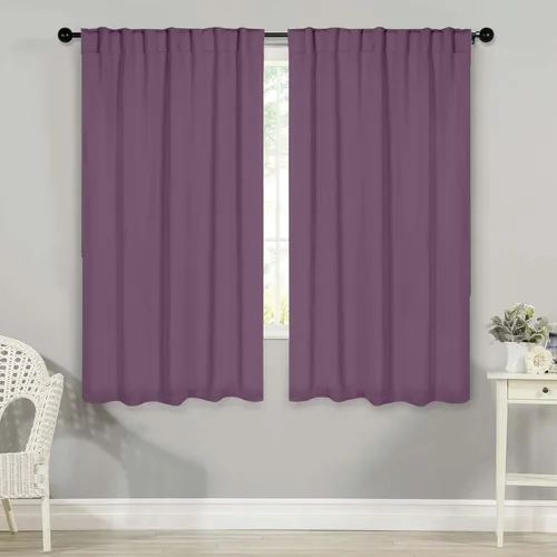 Miniatura 41 de BLUENILEMILLS Paneles de cortinas opacas para oscurecer la habitación con bolsillo para barra/pestañas traseras, cortinas perfectas para ventanas
