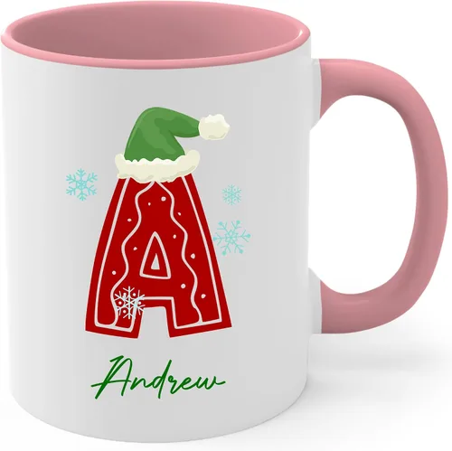 Miniatura 8 de Tazas de café con iniciales de Navidad 2025, taza con monograma, tazas de Navidad personalizadas con nombres, taza para niños, tazas de café, tazas