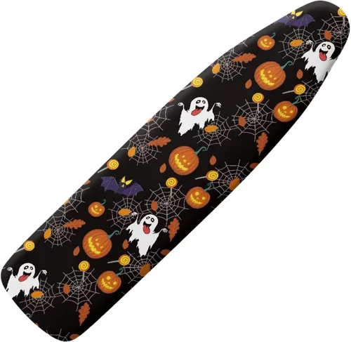Miniatura 9 de UNICEU Funda de tabla de planchar elástica de 13 x 52 pulgadas con bordes elásticos, cubierta de tabla de hierro resistente a la quema de Halloween