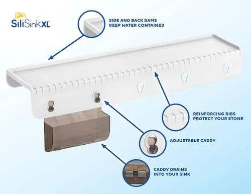 Miniatura 3 de SiliProducts SiliSink - Protector de bordes de silicona XL para fregadero de cocina, se adapta a 3.75 a 4 pulgadas de ancho, el protector de borde