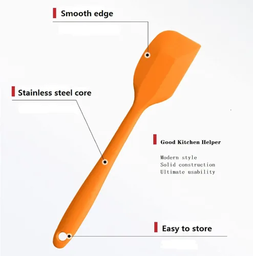 Miniatura 5 de 8 espátulas de silicona, espátulas antiadherentes de 8.5 pulgadas con núcleo de acero inoxidable, resistentes al calor, 500 ℉, diseño de una pieza