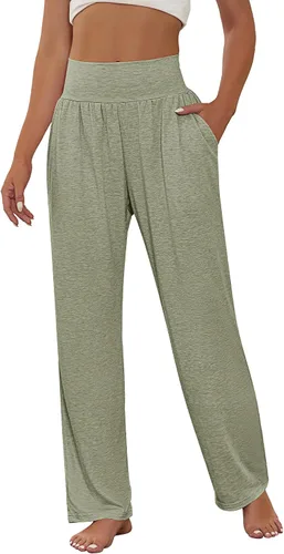Miniatura 2 de Neer 3 piezas de pantalones de yoga de pierna ancha para mujer, cómodos, holgados, de cintura alta, pantalones deportivos casuales