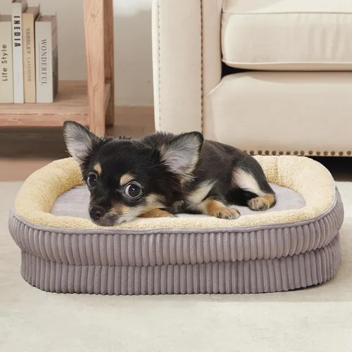 Miniatura 11 de Cama ortopédica para perros de razas medianas y grandes, sofá cama para perros con espuma de celda de huevo de alta densidad con cuatro lados