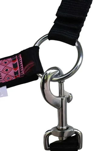 Miniatura 4 de CHALLENGER Caballo Nylon Neopreno Cómodo Cabestro Ajustable w/Plomo Negro 606204BK