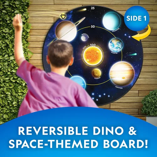 Miniatura 2 de National Geographic - Tabla de dardos para niños, juego de dardos con diana reversible ligera de 28 pulgadas y bolas adhesivas en 4