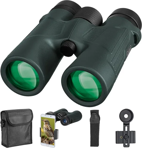 Prismáticos Celticbird 10x42 HD para adultos, de alta potencia con soporte para teléfono, prisma BAK4, impermeables, para viajes, observación de