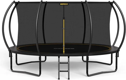 Miniatura 13 de Mersco Trampolín para exteriores de 10 pies, 12 pies, 14 pies, con recinto y escalera, cama elástica recreativa aprobada por ASTM para niños