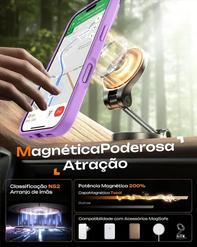 Miniatura 792 de TOCOL Funda para iPhone 11, compatible con Magsafe, protección completa de cámara, imanes integrados, protección contra caídas, funda translúcida