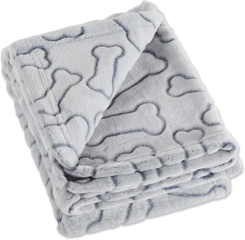 Miniatura 7 de Bone Dry Colección de huesos en relieve, manta para mascotas, 36x48, negro
