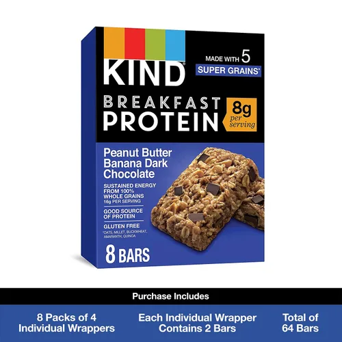 Miniatura 3 de KIND Barras de cereales para el desayuno, aperitivos sin gluten, chocolate con almendras, caja de 9.3 onzas (36 barras)