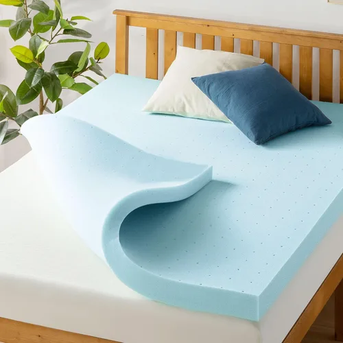 Miniatura 12 de Best Price Mattress 1.5 Inch Ventilated Memory Foam Mattress Topper, Cooling Gel Infusion, CertiPUR-US Certified, Dorm Essentials, Queen