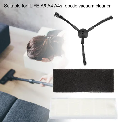 Miniatura 2 de Kit de filtro de repuesto y cepillo lateral compatible con robot aspirador A6 A4 A4s, kit de accesorios para piezas de aspirador robot A4s, piezas