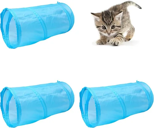 Miniatura 14 de iCAGY Túnel interactivo para gatos de interior, juguetes de túnel de conejo, juguetes para mascotas, túneles de juego para gatos, gatitos, conejos