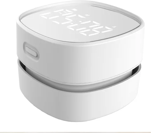 Miniatura 12 de ODISTAR Aspiradora de mostrador, mini barredora de polvo de mesa con temporizador digital, resistencia de hasta 400 minutos, rotación de 360º