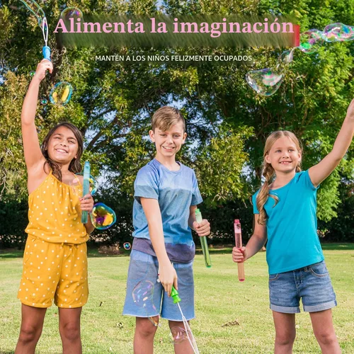Miniatura 4 de JOYIN - Varitas grandes de 14.6 pulgadas para hacer burbujas para niños, 6 piezas con solución de recambio, juguete de verano, recuerdo de fiesta