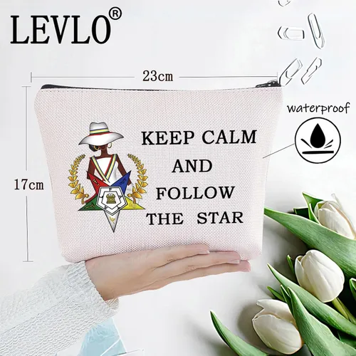 Miniatura 2 de LEVLO Bolsa de cosméticos de hermandad de hermandad de mujeres regalo para hermana Keep Calm And Follow The Star Sisterhood Merch, Sigue a la Sigue