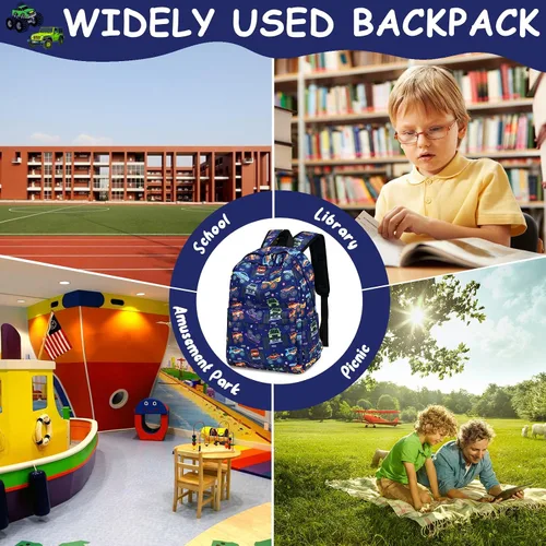 Miniatura 123 de CAMTOP - Conjunto de mochila y lonchera con estampados divertidos para niños de preescolar y primaria), Y0058-2