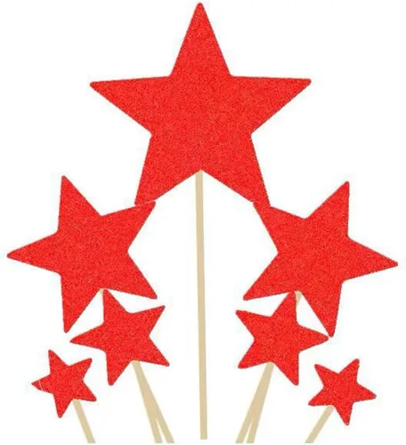 Miniatura 10 de Flairs New York Decoraciones Navideñas Banner Adornos para Pasteles Accesorios de Fiesta (Paquete de 6 Adornos para Cupcakes, Xmas #Snow Cinta Roja)