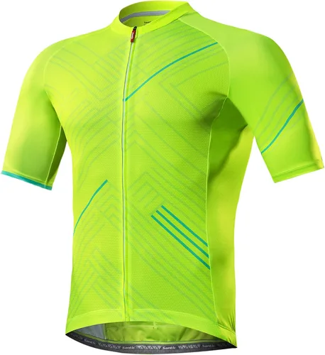 Miniatura 6 de Santic Camiseta de ciclismo para hombre, manga corta, camisas de ciclismo de montaña, chaqueta de bicicleta con bolsillos