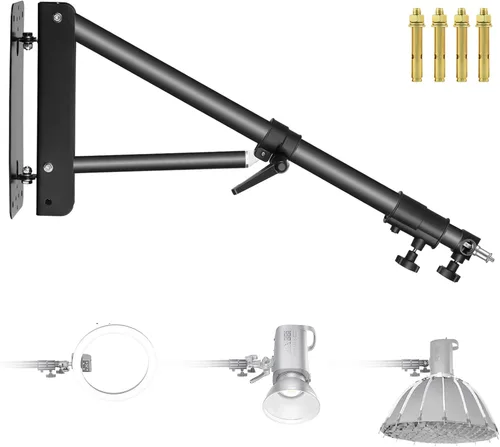 Miniatura 11 de Neewer Brazo de Pared de Montaje en Pared 15-23.6 pulgadas/38-60 Centímetros Longitud Ajustable con Adaptador Universal de 1/4 Pulgada a 3/8 Pulgada