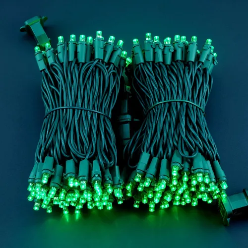 Miniatura 2 de Juego de 2 luces LED verdes de gran angular para Navidad, juego de 2 juegos de 100 luces LED de 0.197 in