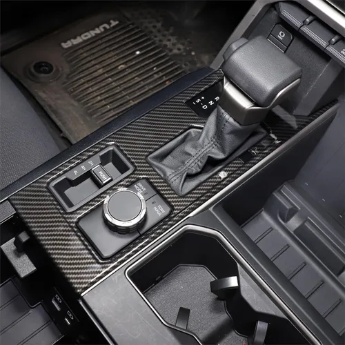Miniatura 13 de TOYCIDFG Cubierta del panel de palanca de cambios compatible con Toyota Tundra 2022-2026, accesorios interiores (negro UV)