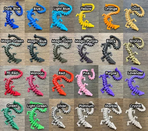Miniatura 3 de MunnyGrubbers - Juguete para ansiedad de dragón de cristal XL de 26”, resistente, articulado y flexible, impreso en 3D, figura coleccionable, apto