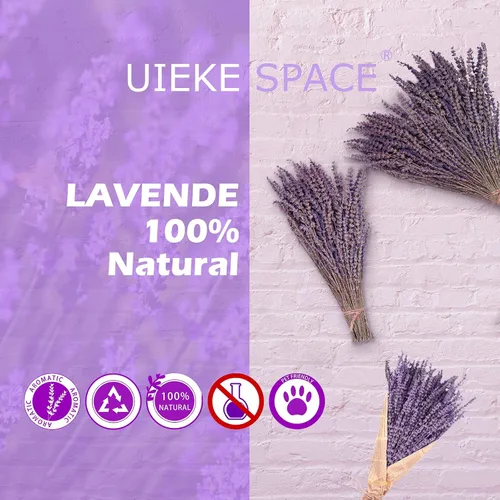 Miniatura 8 de Paquetes de Lavanda Seca, Uieke Flores de Lavanda Seca Natural 280-300 Tallos 16" para Decoración de Bodas en el Hogar Arreglos Florales Accesorios