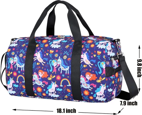 Miniatura 2 de Bolsa de gimnasia para niños, bolsa de viaje con compartimentos para zapatos, bolsa de ballet deportiva, bolsa de transporte para adolescentes