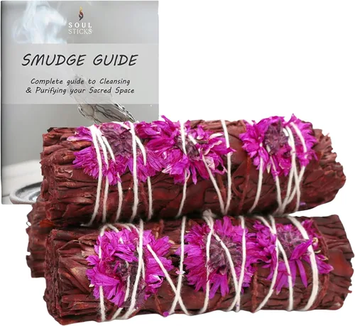 Miniatura 12 de SOUL STICKS Paquete de 3 barras de salvia blanca floral con flores para limpiar el hogar, meditación, yoga, curación y manchas, California de origen