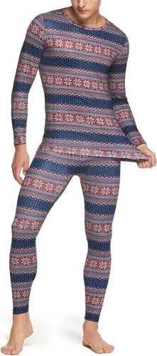 Miniatura 3 de TSLA Conjunto de ropa interior térmica para hombre, pantalones largos con forro polar suave, capa base cálida de invierno, parte superior e inferior