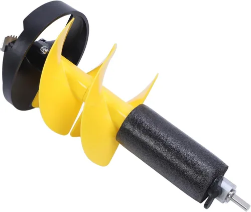 Miniatura 6 de Garosa Taladro de mano de taladro de hielo de 8 pulgadas de diámetro, taladro de nailon de 17.7 pulgadas de largo para pesca en hielo, excavadora