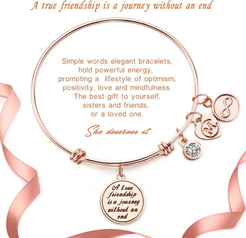 Miniatura 3 de Una verdadera amistad es una joya sin un fin para mujer pulsera de regalo