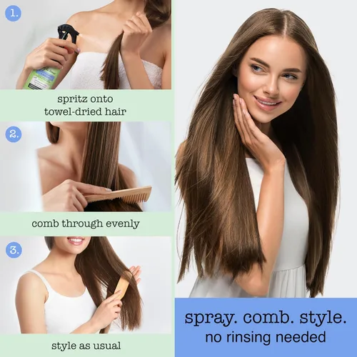 Miniatura 5 de SAUCE BEAUTY Tzatziki - Acondicionador sin enjuague y desenredante en espray – Acondicionador sin enjuague para cabello rizado, cabello graso
