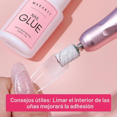 Miniatura 6 de Makartt Pegamento para uñas acrílicas, pegamento para aplicar con pincel para reparar uñas, pegamento profesional para uñas postizas de larga