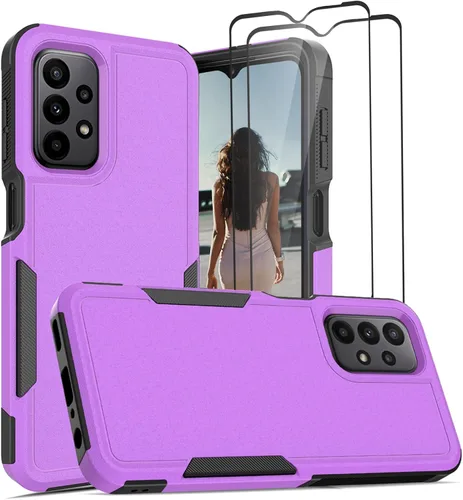 Miniatura 335 de Jeylly Compatible con Samsung Galaxy A22 5G Funda, Funda Samsung A22 5G con 2pcs protectores de pantalla de vidrio templado