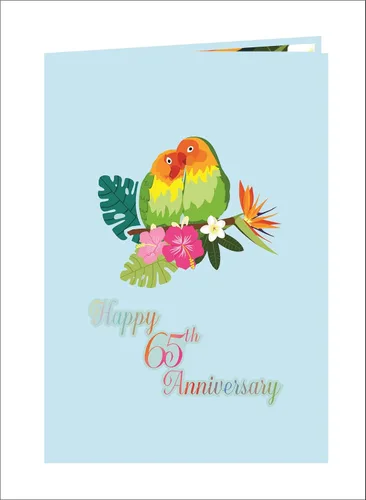 Liif Tarjeta emergente de felicitación 3D de 50 aniversario de Lovebird, tarjeta de boda de feliz 50 aniversario y regalo - para marido, esposa,